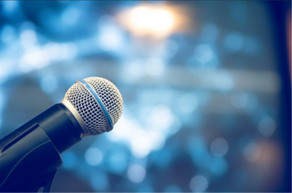 Close up of handheld microphone
