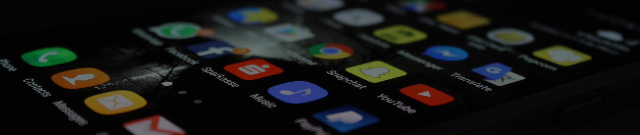 Close up of smartphone displaying home screen apps