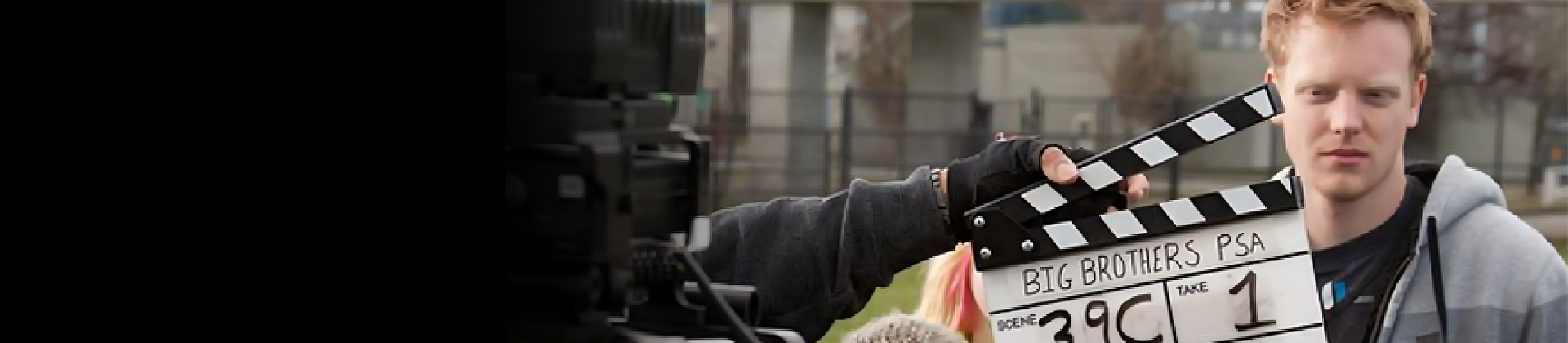 Actor waiting for action from clapperboard