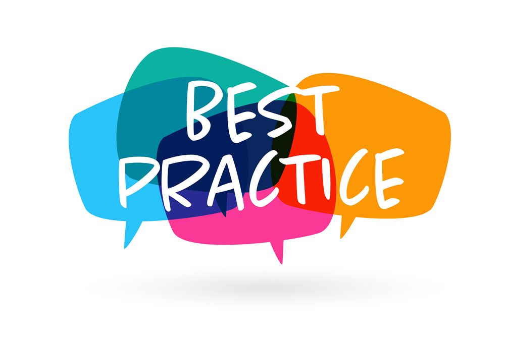 Best practice with comment bubbles in a variety of colors. Concept for influencer marketing strategy best practices